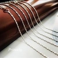 ราคา Princely สร้อยคอทองคำขาวแท้ 18K นำเข้าจากอิตาลี รุ่นนี้ตัดลายเล่นไฟมากของแท้100%มีบัตรรับประกัน (28123419124)