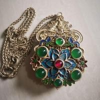 ราคา คอลเลกชันนิตยสารโบราณโบราณโบราณโบราณย้อนยุคต้าชิ่งเฉียนหลงปีการจัดสวนไทยสีฟ้ามรกตสร้อยคอจี้เงินทิเบตสไตล์ขายดี 3.10 **** (48057578962)