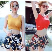ราคา บีกีนี่ pieceBikiniTime (S-L) SB68 มี2สี ชุดว่ายน้ำแฟชั่น เซ็ท3ชิ้น พร้อมกระโปรง ชุดเที่ยวทะเล บิกินี่ ชุดว่ายน้ำผู้ห (8123543624)