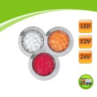 ราคา ไฟท้าย LED 12-24V ไฟท้ายรถบรรทุก LED 24V ขอบสเตนเลส ไฟท้ายรถบรรทุก 1 อัน (ขอบเลส) (9100241261)