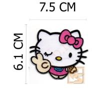 ราคา ตัวติดเสื้อ ตัวรีดเสื้อ อาร์ม Armpatch งานปักผ้า ลาย Hello Kitty คิตตี้ (2642807876)