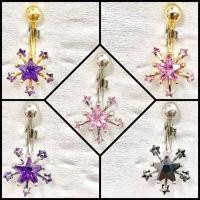 ราคา จิวสะดือเกาหลี สีเงิน ประดับคริสตัลแท้ swarovski ขนาดก้าน 1.6 mm ความยาวทั้งหมดประมาณ 2.5 cm สินค้าจริงสวยงามมาก งานพ (3933170042)