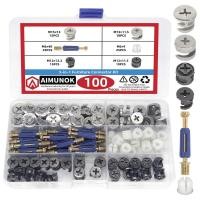 ราคา 100pcs 3-in-1 Furniture connector Kit Three in one Eccentric Wheel Screw Fastener Furniture Bolt and Nut Set Clothes Cab (28967725147)