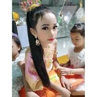 ราคา ชุดไทย พร้อมส่งสไบปักขอบใหญ่พิเศษ ผ้าถุงพิมพ์ทอง ผ้าถุงผ้าไหมแพรวา 1-15 ขวบ (4317639431)