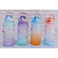 ราคา Bpa Free Premium Rainbow Gradation ขวดดื่ม 2 ลิตร - ขวดน้ําดื่ม 2 ลิตร สีไล่ระดับ VIral ฟรีสติ๊กเกอร์ (29215188488)