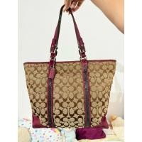 ราคา coach แท้ ตัวกระเป๋าเป็นหนังกลับผสมผ้าลายc (43408335317)