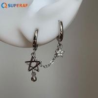 ราคา ต่างหูหัวกระโหลกเงินสี แบบ Star Chain สำหรับคนรักแฟชั่นยุค Y2K (51807598636)