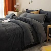 ราคา ☍♞☽ฤดูหนาวผ้าปูที่นอนผ้าสักหลาดสีทึบบวกกำมะหยี่สี่ชิ้นผ้าห่มสองด้านกำมะหยี่ปะการังกำมะหยี่หนาชุดสามชิ้น (23156017242)