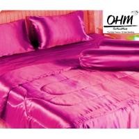 ราคา OHM ผ้าปูที่นอนและผ้านวม ผ้าเครปซาติน 220 เส้น ขนาด 3.5 ฟุต 4 ชิ้น (สีชมพูบานเย็น) (1300116765)