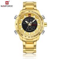ราคา หรูหราในราคาเบาๆนาฬิกาข้อมือชาย กันน้ำ naviforce watch แท้ รุ่นNF9093-GG สายแสตนเลส ของแท้100% (884984959)