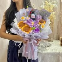 ราคา ช่อดอกไม้บัณฑิต พร้อมดอกไม้โครเชต์ 9มิกซ์ n ตุ๊กตาโครเชต์ / ช่อดอกไม้/ ช่อดอกไม้กันแดด / ช่อกุหลาบ (40177396475)