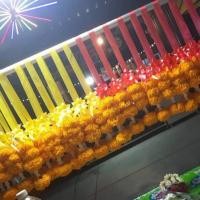 ราคา [ สินค้าพร้อมส่งด่วน ] พวงมาลัยริบบิ้นดอกดาวเรือง ดอกไม้สด (58057313243)