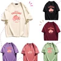 ราคา เสื้อคอกลมลายลูกพีช ผ้าฝ้ายผสม ทรง oversize พร้อมส่ง #G001 (23155297474)