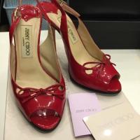 ราคา รองเท้าคัชชูสีแดงสด มือสอง เกือบใหม่ค่ะ sz.36.5Used in very good condition Jimmy Choo high heel in redlip size36 1/2 (1570548473)