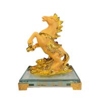 ราคา ม้า ม้ามงคล ม้ายกขา เสริมดวง งานเรซิ่นพ่นทรายทอง สูง 6 นิ้ว แก้ปีชง เสริมดวง เสริมฮวงจุ้ย (51106289406)