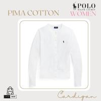 ราคา [New_ของแท้%_พร้อมส่ง]_Polo Ralph Lauren-Women-Pima Cotton Cardigan คอกลม สีขาวปักม้าเล็กกรมท่าไซส์ผู้หญิง (41802061542)
