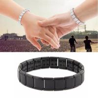 ราคา สร้อยข้อมือไทเทเนียมเจอร์เมเนียมสีดำเพื่อสุขภาพ(Germanium Titanium Black) (238437956)