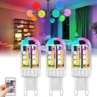 ราคา หลอดไฟ LED RGB G9 2.5W 2700-6500K, หลอดไฟ LED G9 เปลี่ยนสีได้พร้อมรีโมทคอนโทรล (44507376037)