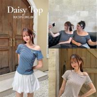 ราคา RICHYGIRL | Daisy Top - เสื้อปาดไหล่เฉียงลายริ้ว ผ้านุ่มใส่สบายยืดได้เยอะ S-3XL (41611974909)