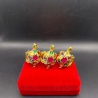 ราคา แหวนเต่านพเก้า ฝังพลอยรัสเซีย ตัวเรือนทองเหลือง (26516314186)