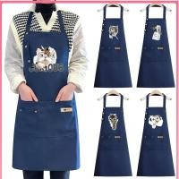 ราคา ผ้ากันเปื้อนโพลีเอสเตอร์กันน้ำ ผ้ากันเปื้อนในครัว ขายร้อน ผ้ากันเปื้อนแฟชั่นพร้อมกระเป๋าด้านหน้า ชุดแมว (28680914353)