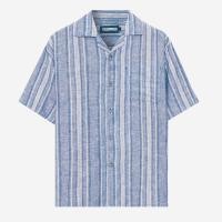 ราคา เสื้อเชิ้ตผ้าลินิน KEMEJA - ผ้าลินินลายทาง DTD - สีเทาขาว (43855718862)