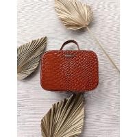 ราคา Mini croco กระเป๋าใส่เครื่องสําอางสีน้ําตาลเนื้อนุ่ม/เสื้อสูท/กล่องแต่งหน้า (26321355245)