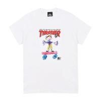 ราคา สินค้าใหม่ Thrasher US Edition Crayon Graffiti Skateboard ตัวการ์ตูนเปลวไฟพิมพ์เสื้อยืดแขนสั้น (42700300431)
