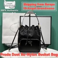 ราคา ปราด้า Prada Duet Re-Nylon Bucket Bag กระเป๋า สุภาพสตรี/กระเป๋าสะพายไหล่ (29368346308)