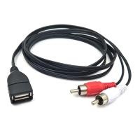 ราคา Usb ถึง 2RCA Cable,USB 2.0 Female to 2 Dual RCA Male Jack Y Splitter Audio Video AV Composite Adapter Cable - 5 ฟุต/1.5M (24027343882)
