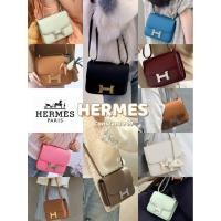 ราคา ✈️ แบรนด์ใหม่ 100% ของแท้ H Constance 19 Epsom วัสดุหนังวัวกระเป๋าสะพายไหล่เดี่ยว (40869628594)