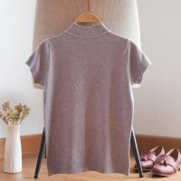 ราคา เสื้อครอปไหมพรมแขนสั้น / เสื้อครอปผู้หญิง / เสื้อยืดคอเต่าสไตล์เกาหลี / แกะ (29527703809)