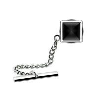 ราคา ANGELINO RUFOLO Tie Pin/Lapel Pin ดีไซน์ Catseye Square เข็มหมุด/เข็มกลัดเนคไทโรเดียมคุณภาพเยี่ยม สีเงิน/สีเทา (6742265135)