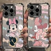 ราคา สําหรับ Motorola Moto G04 G24 E14 E15 G05 G06 G30 G20 G10 G52 G54 G56 G60 G60S G72 G84 เคสโทรศัพท์สี่มุมถุงลมนิรภัย anti fall นุ่มน่ารักการ์ตูน M-Minnie ฝาครอบชุบ (42029300525)