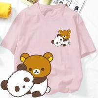 ราคา RILAKKUMA T SHIRT sanrio baju t เสื้อ perempuan ผู้หญิงหมีผู้หญิงเสื้อโอเวอร์ไซส์ญี่ปุ่นผ้าฝ้าย viral 拉 sabucket T เสื้อยืด RILA 143 (51557601259)