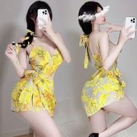 ราคา ชุดนอนสายเดี่ยวสีเหลือง ชุดนอนไม่ได้นอนเซ็กซี่ ไซส์ใหญ่ (50857998142)