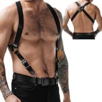 ราคา KIN Vintage Men Suspender PU Leather Brace Male Strap Casual Belt Shirt Suspenders (47556927348)