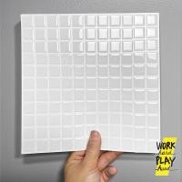 ราคา WHPH shop สติ๊กเกอร์ติดผนัง 3D ลายกระเบื้อง mosaic สีขาว ติดครัว ห้องน้ำ แต่งบ้าน mid century modern (25029442085)