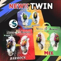 ราคา เหยื่อตกปลา กบยาง รุ่นใหม่!! TWIN MINI / TWIN MIX / TWIN BARROCK เหยื่อยางแพ็คคู่ แอ็คชั่นใบสปินตีน้ำเหมือนกบ (24353314768)