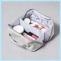 ราคา [DAISO] On The Go Wide Open Travel Cosmetic Pouch Minimal Makeup Organizer with Handle (52705719957)