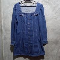 ราคา ชุดเดรสยีนส์ คอเหลี่ยม (18365678551)