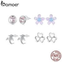 ราคา Bamoer ต่างหูเม็ดเดี่ยว เงินแท้ 925 รูปผีเสื้อ ดอกไม้สีม่วง ใบโคลเวอร์บิน มังกร เครื่องประดับ สําหรับผู้หญิง (24569026743)