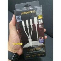 ราคา Pisen AP02 สายชาร์จเร็ว 3 หัว รองรับการชาร์จเร็ว 66W (25530804319)