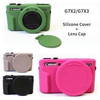 ราคา Silicone Case with Lens Cap for Canon G7X2 G7X3 G7X Mark 2 3 Dustproof Soft Rubber Camera Cover for G7X II G7XIII Anti-f (26569215367)