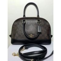 ราคา งานมือ2ของแท้100%กระเป๋าถือ COACH ทรงโดม Coated canvas ลาย Signature สายหนังมีสายยาว (8153570941)