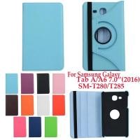 ราคา สําหรับ Samsung Galaxy Tab A A6 7.0 นิ้ว 2016 ปลอก SM-T280 T285 T288 ฝาครอบขาตั้ง 360 Rotary หนังพลิกกรณีแท็บเล็ต (54307184995)
