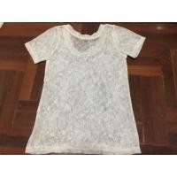 ราคา [เสื้อมือสอง] เสื้อยืด สีขาว ลายฉลุ ลูกไม้ (6642454438)