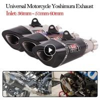 ราคา 51mm 60mm Universal Motorcycle Yoshimura R11 Exhaust Pipe Escape Modified Muffler For R1 MT-09 Ninj (52806132438)