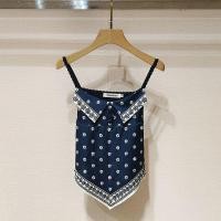 ราคา WOZO Maje Spring women's French-style printed silk scarf deconstructed camisole sleeveless top (53057616283)