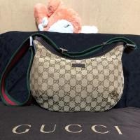 ราคา Gucci Messenger crossbody สายเขียวแดง มือสองสภาพเหมือนใหม่ (2675557439)